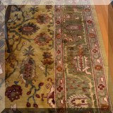 D04. Hand knotted Persian rug with green, gold and red tones. 12'1&rdquo; x 9' 